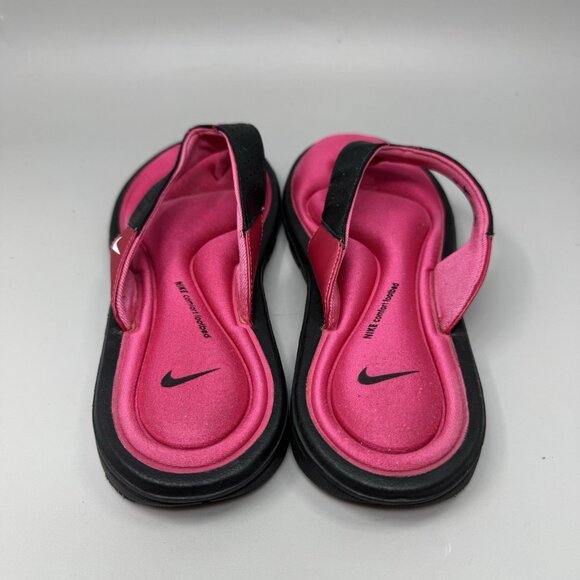 Nike Womens Comfort Footbed Sandal Size 9 Black Pink Thong Slide Flip Flop Shoe - Picture 5 of 7
